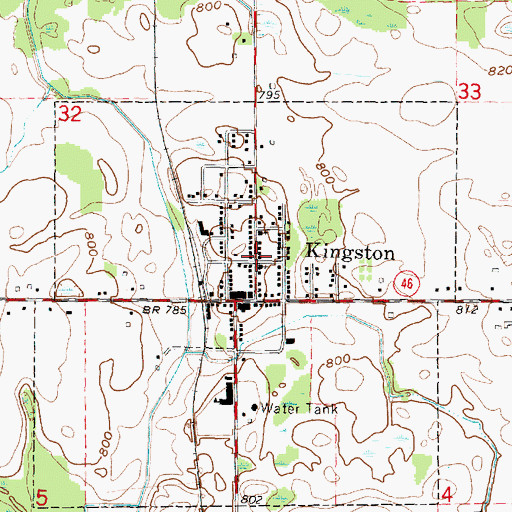 Topographic Map of Kingston, MI