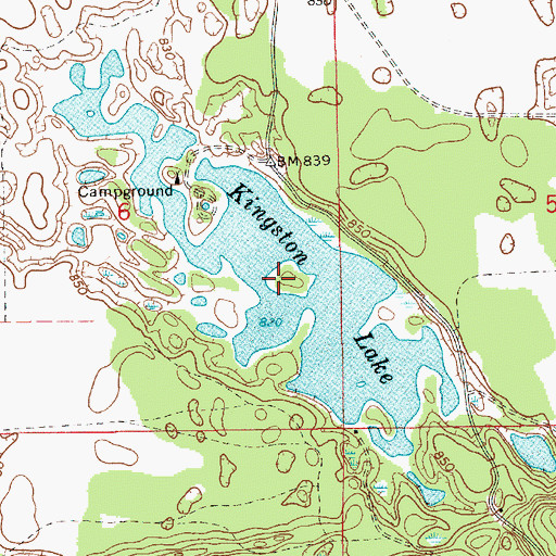 Topographic Map of Kingston Lake, MI