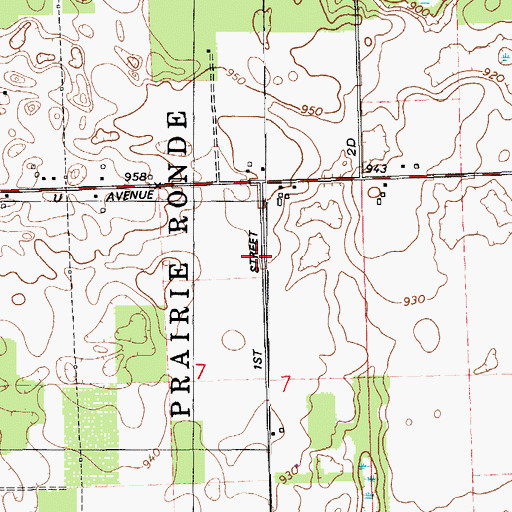 Topographic Map of Kinney School, MI