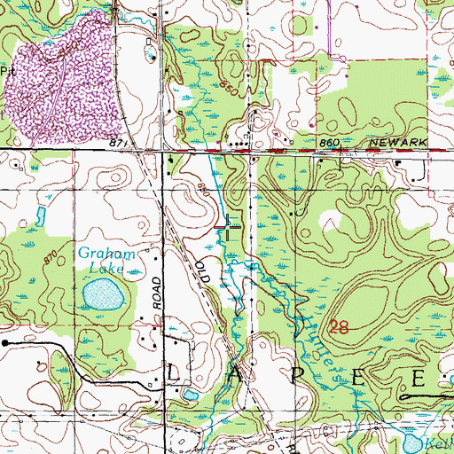 Topographic Map of Kintz Creek, MI