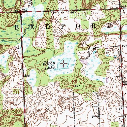 Topographic Map of Kirby Lake, MI