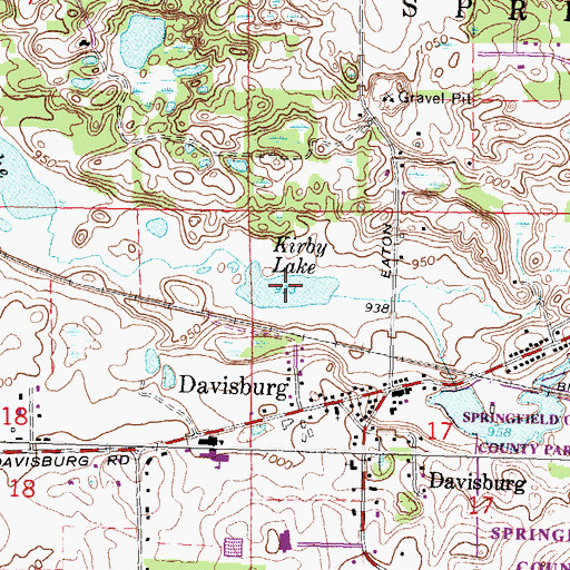 Topographic Map of Kirby Lake, MI