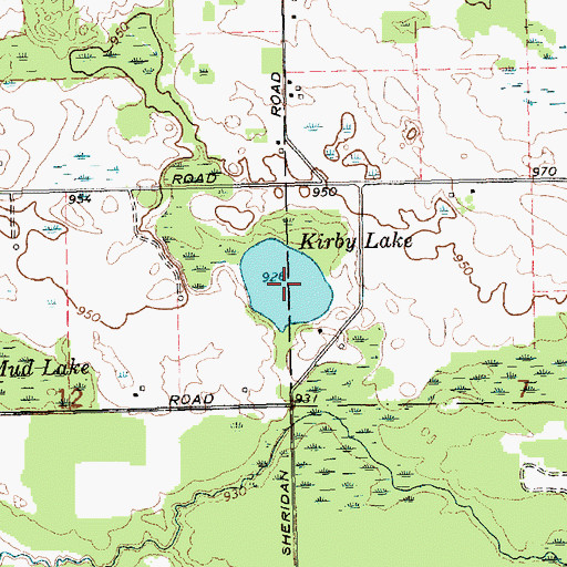 Topographic Map of Kirby Lake, MI