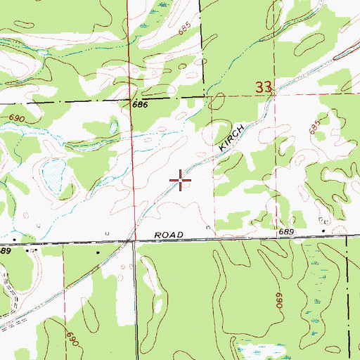 Topographic Map of Kirch Drain, MI