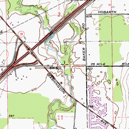 Topographic Map of Kirkham Drain, MI
