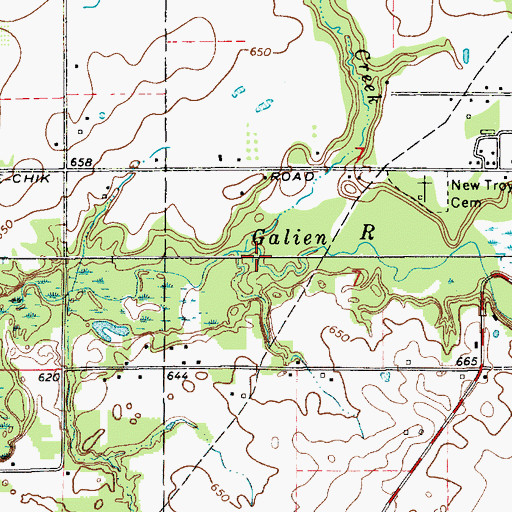 Topographic Map of Kirktown Creek, MI