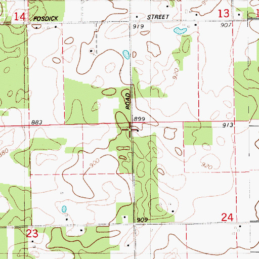 Topographic Map of Kirkwood School, MI