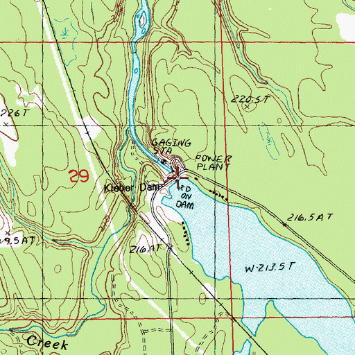 Topographic Map of Kleber Dam, MI