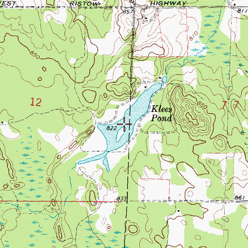 Topographic Map of Klees Pond, MI