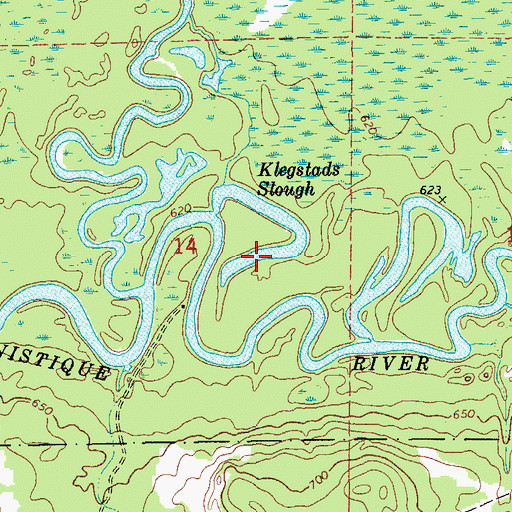 Topographic Map of Klegstads Slough, MI