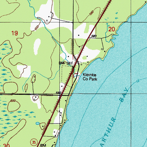 Topographic Map of Kleinke County Park, MI