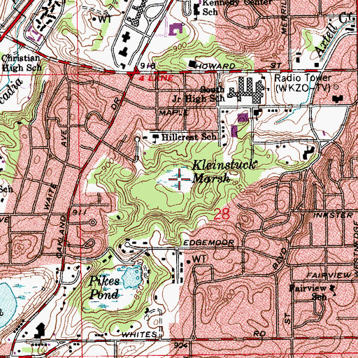 Topographic Map of Kleinstuck Marsh, MI