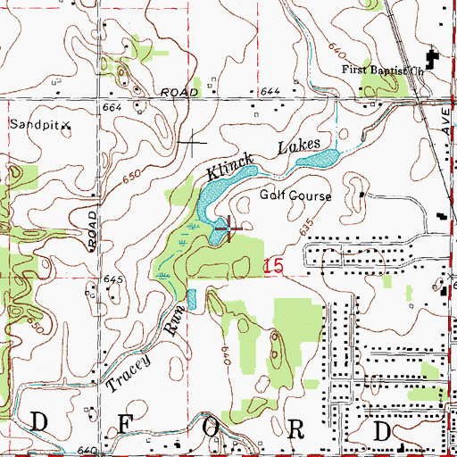 Topographic Map of Klinck Lakes, MI