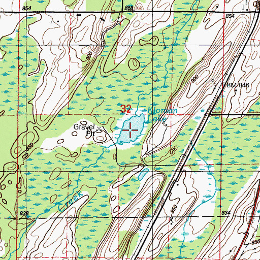 Topographic Map of Kloman Lake, MI
