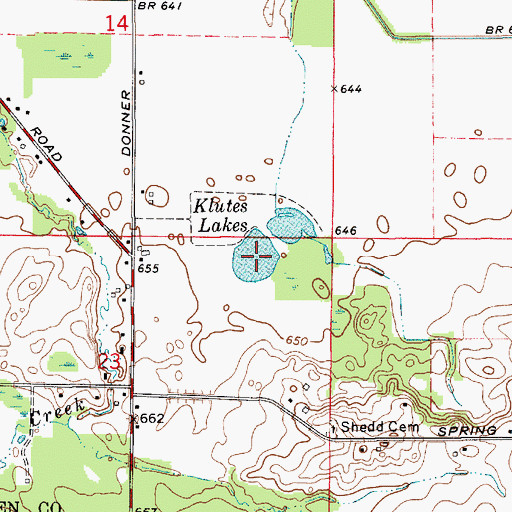 Topographic Map of Klutes Lakes, MI