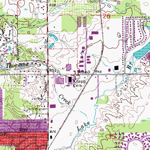 Topographic Map of Knapp Cemetery, MI