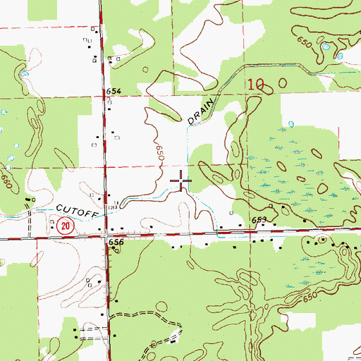 Topographic Map of Knapp Cutoff Drain, MI