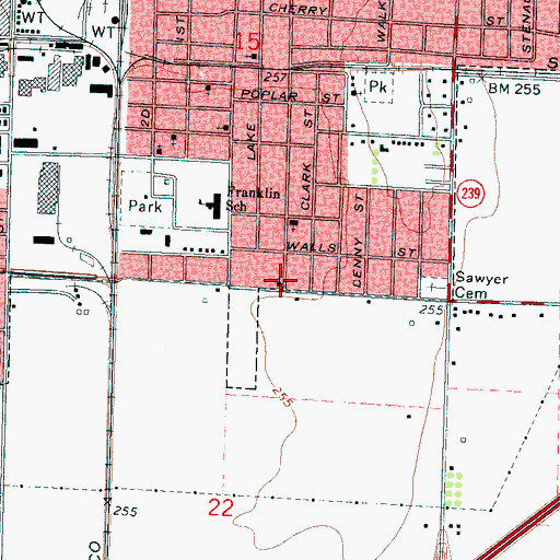 Topographic Map of Saint Luke Missionary Baptist Church, AR