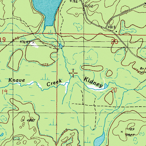 Topographic Map of Knave Creek, MI