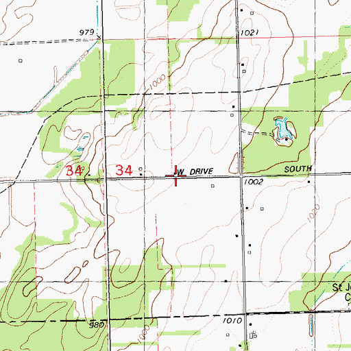 Topographic Map of Knicker Bocker School, MI