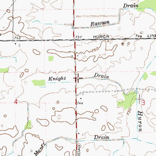 Topographic Map of Knight Drain, MI