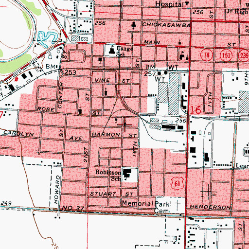 Topographic Map of Saint Paul Missionary Baptist Church, AR