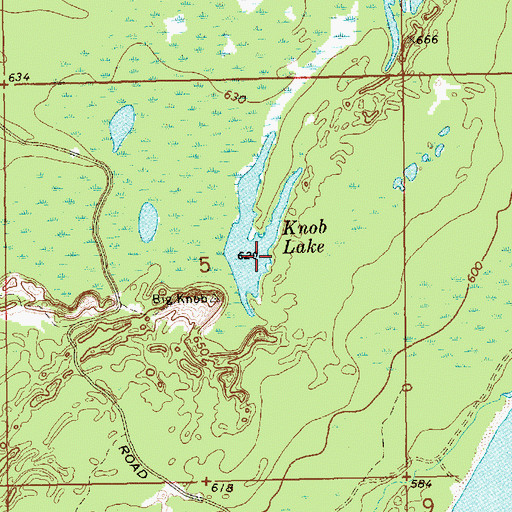 Topographic Map of Knob Lake, MI