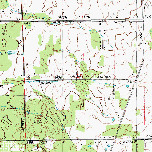 Topographic Map of Knoll School, MI