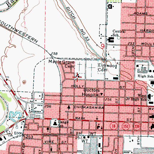 Topographic Map of Saint Stephens Episcopal Church, AR