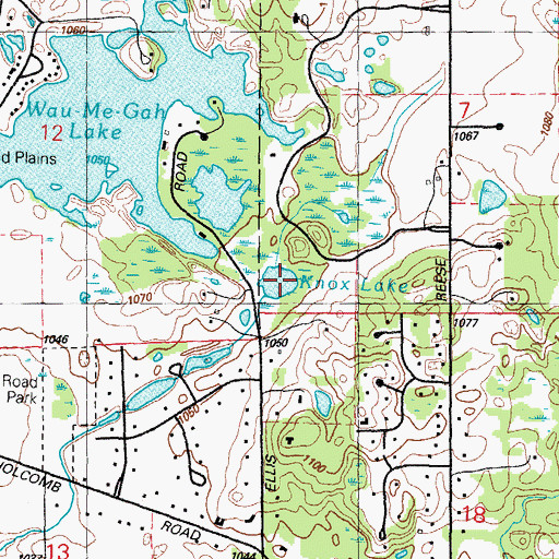 Topographic Map of Knox Lake, MI