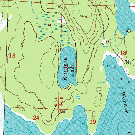 Topographic Map of Knutsen Lake, MI