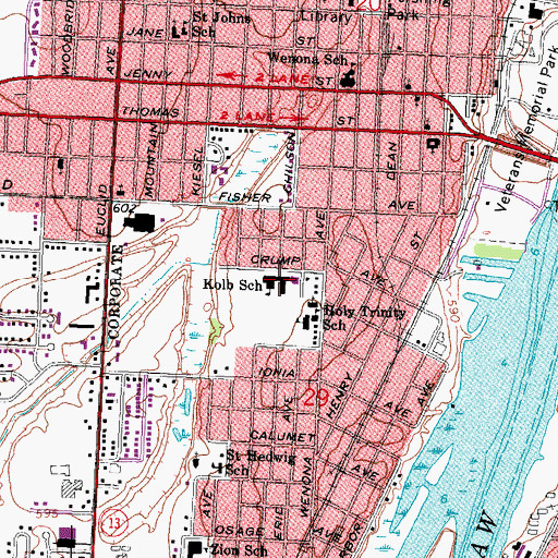 Topographic Map of Kolb School, MI