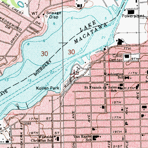 Topographic Map of Kollen Park, MI