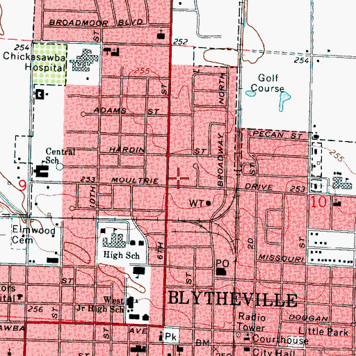 Topographic Map of Town North Shopping Center, AR