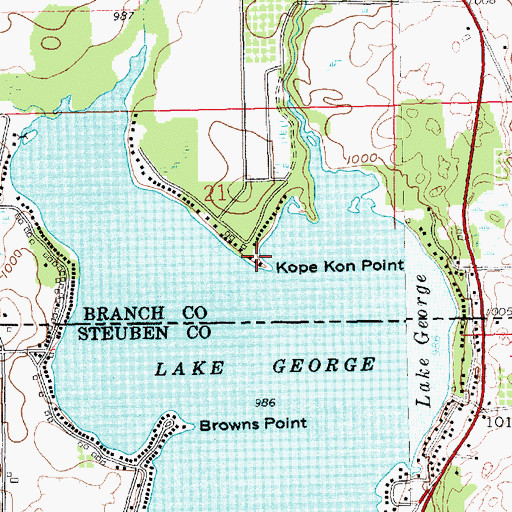Topographic Map of Kope Kon Point, MI