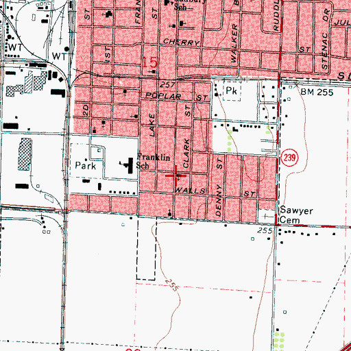 Topographic Map of True Light Baptist Church, AR