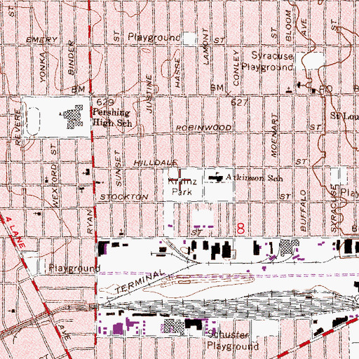 Topographic Map of Krainz Park, MI
