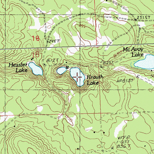 Topographic Map of Krauth Lake, MI