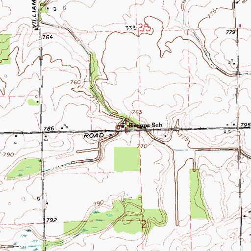 Topographic Map of Krepps School, MI