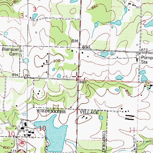 Topographic Map of Altus Gas Field, AR