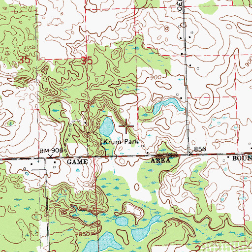 Topographic Map of Krum Park, MI