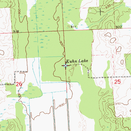 Topographic Map of Kuhn Lake, MI