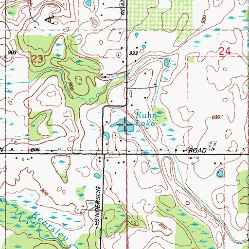 Topographic Map of Kuhn Lake, MI