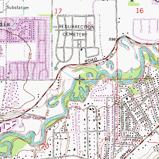 Topographic Map of Kukuk Drain, MI