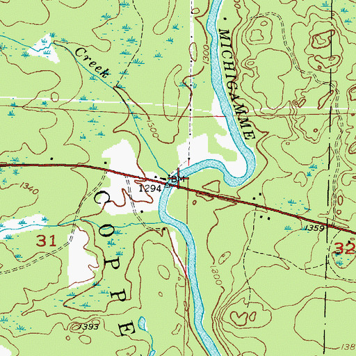 Topographic Map of Kukura Creek, MI