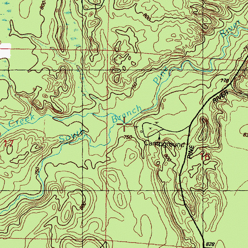 Topographic Map of Kurtz Creek, MI