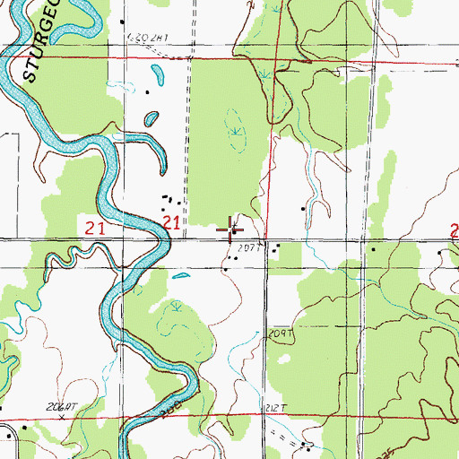 Topographic Map of Kyro Church, MI