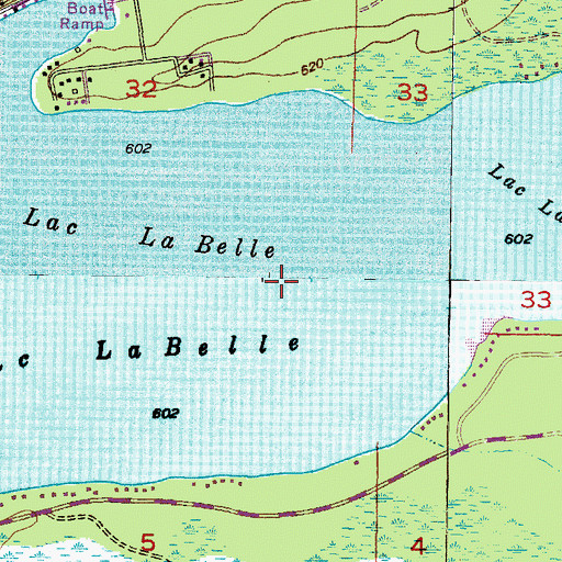 Topographic Map of Lac La Belle, MI