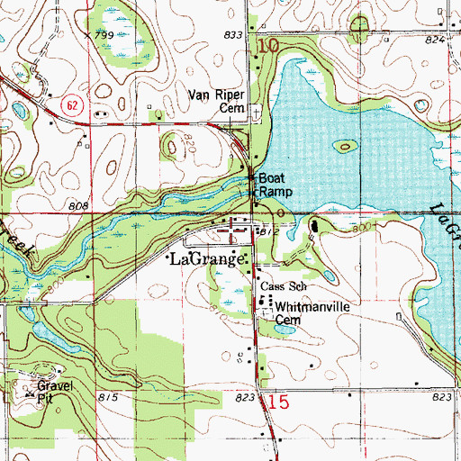 Topographic Map of La Grange, MI