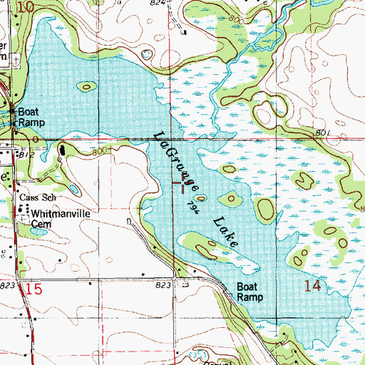Topographic Map of La Grange Lake, MI